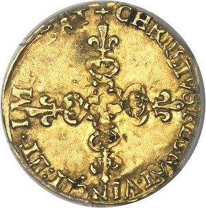 Henri III (1574-1589). Gold half-crown with sun, 3rd type 1580, A, Paris.