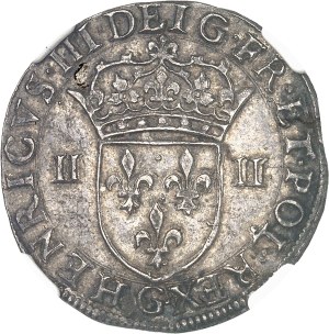 Henri III (1574-1589). Quarter shield, front shield 1587, G, Poitiers.