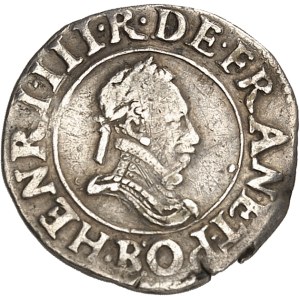 Henri III (1574-1589). Essai en argent du denier tournois 1588, B, Rouen.