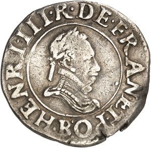 Henri III (1574-1589). Essai en argent du denier tournois 1588, B, Rouen.