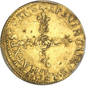 Louis XIII (1610-1643). Écu d’or au soleil, 1er type 1635, &, Aix-en-Provence.