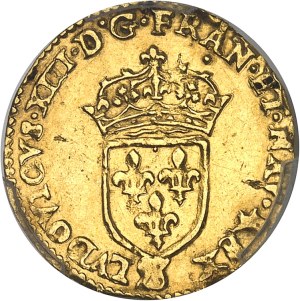 Louis XIII (1610-1643). Gold half-crown with sun, 1st type 1612, A, Paris.