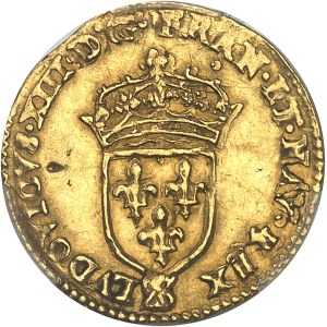 Louis XIII (1610-1643). Demi-écu d’or au soleil, 1er type 1613, A, Paris.