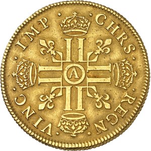 Louis XIII (1610-1643). Essai de quatre louis d’or (40 livres) à la tête laurée 1640, A, Paris.