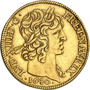 Louis XIII (1610-1643). Double louis d’or à la mèche courte 1640, A, Paris.