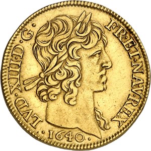 Louis XIII (1610-1643). Double louis d’or à la mèche courte 1640, A, Paris.