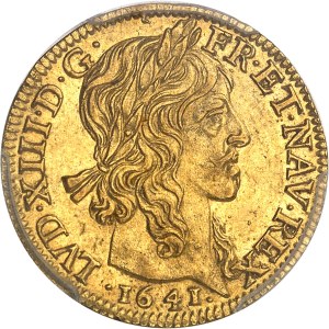 Louis XIII (1610-1643). Louis d'or à la mèche longue et étoile 1641, A, Paris.