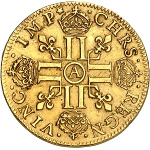 Louis XIII (1610-1643). Louis d’or à la mèche longue et étoile 1641, A, Paris.