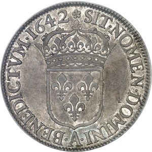 Louis XIII (1610-1643). Silver shield, 2nd type (1st Warin mark) 1642, A, Paris (rose).