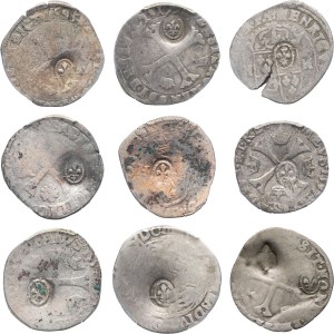 Louis XIII (1610-1643). Collection of 41 coins of fifteen deniers, produced by countermarking on dozens or foreign specie, according to the edict of June 1640 ND (1640).