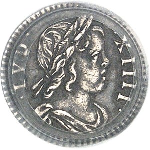 Louis XIV (1643-1715). Quarante-huitième d’écu au buste drapé, Frappe spéciale (SP) 1644, A, Paris.