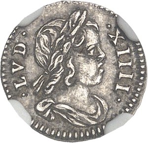 Louis XIV (1643-1715). Quarante-huitième d’écu au buste drapé 1644, A, Paris.