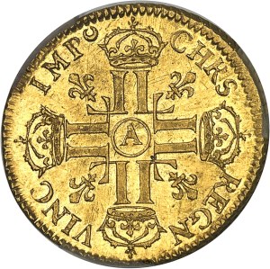 Louis XIV (1643-1715). Louis d'or à la perruque et aux huit L 1687, A, Paris.