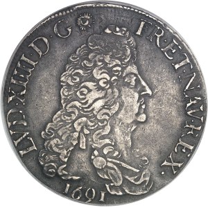 Louis XIV (1643-1715). Écu aux huit L, 1er type 1691, I, Limoges.