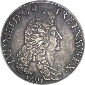 Louis XIV (1643-1715). Ecu with eight Ls, 1st type 1691, I, Limoges.