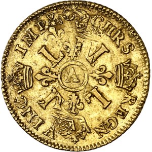 Louis XIV (1643-1715). Louis d’or aux quatre L 1693, A, Paris.