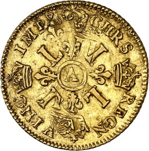 Louis XIV (1643-1715). Louis d'or aux quatre L 1693, A, Paris.