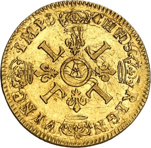 Louis XIV (1643-1715). Louis d'or aux quatre L 1694, A, Paris.