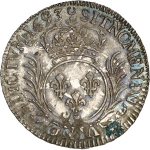 Louis XIV (1643-1715). Demi-écu aux palmes 1693, A, Paris.