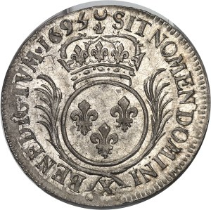 Louis XIV (1643-1715). Demi-écu aux palmes 1695, X, Amiens.