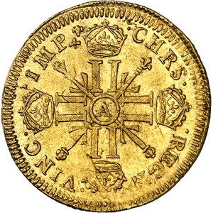 Louis XIV (1643-1715). Louis aux huit L et aux insignes, réformation 1701, A, Paris.