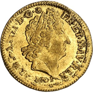 Louis XIV (1643-1715). Louis aux huit L et aux insignes, réformation 1701, P, Dijon.