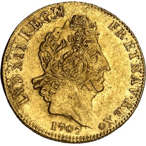 Louis XIV (1643-1715). Louis aux huit L et aux insignes, réformation 1702, A, Paris.
