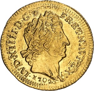 Louis XIV (1643-1715). Louis aux huit L et aux insignes, reformation 1702, CC, Besançon.
