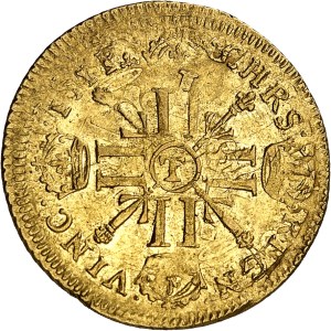 Louis XIV (1643-1715). Louis with eight Ls and insignia, reformation 1702, T, Nantes.