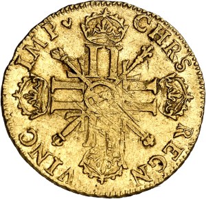 Louis XIV (1643-1715). Louis d'or de Béarn aux huit L et aux insignes, flan neuf 1701, cow, Pau.