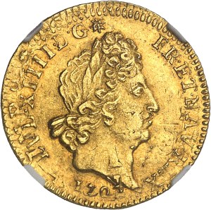 Louis XIV (1643-1715). Half-louis with eight Ls and insignia, reformation 1702, C, Caen.