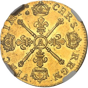 Louis XIV (1643-1715). Louis d’or aux insignes, réformation 1704, A, Paris.
