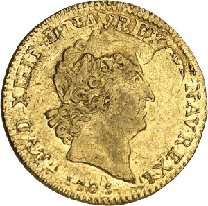 Louis XIV (1643-1715). Louis d'or aux insignes, reformation 1705, D, Lyon.