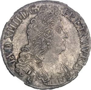 Louis XIV (1643-1715). Ecu aux huit L, 2nd type, flan neuf 1708, 9, Rennes.