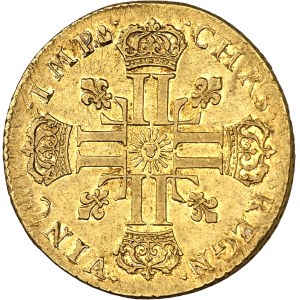 Louis XIV (1643-1715). Double louis d’or au soleil 1710, C, Caen.