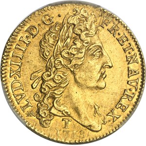 Louis XIV (1643-1715). Double louis d’or au soleil 1713, T, Nantes.