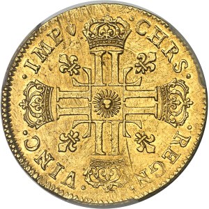 Louis XIV (1643-1715). Double louis d’or au soleil 1713, T, Nantes.