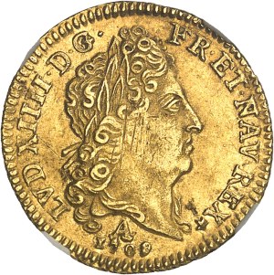 Louis XIV (1643-1715). Half-louis d'or au soleil 1709, A, Paris.