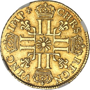 Louis XIV (1643-1715). Louis d’or au soleil de Béarn 1709, vache, Pau.