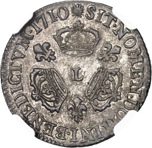 Louis XIV (1643-1715). Tenth of a shield with three crowns 1710, L, Bayonne.