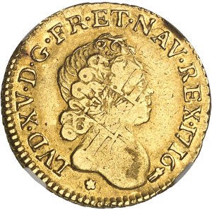 Louis XV (1715-1774). Demi-louis d’or aux insignes 1716, CC, Besançon.