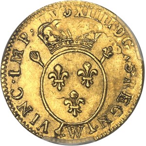 Louis XV (1715-1774). Demi-louis d’or aux insignes 1716, W, Lille.