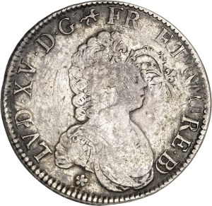 Louis XV (1715-1774). Écu dit Vertugadin de Béarn 1716, cow, Pau.