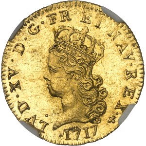 Louis XV (1715-1774). Demi-louis d’or dit “de Noailles” 1717, 2e semestre, A, Paris.
