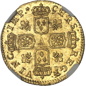 Louis XV (1715-1774). Demi-louis d’or dit “de Noailles” 1717, 2e semestre, A, Paris.
