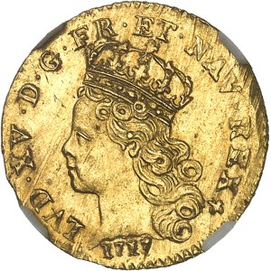Louis XV (1715-1774). Quart de louis d’or dit “de Noailles” 1717, A, Paris.