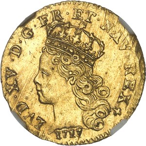 Louis XV (1715-1774). Quart de louis d'or dit 