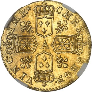 Louis XV (1715-1774). Quart de louis d'or dit 