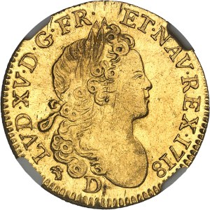Louis XV (1715-1774). Louis d'or à la croix chevalier 1718, D, Lyon.