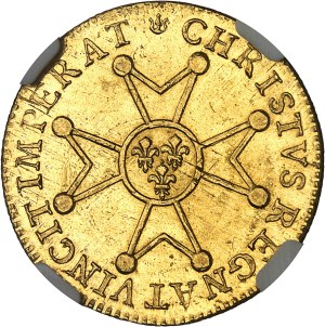Louis XV (1715-1774). Louis d'or à la croix chevalier 1718, D, Lyon.